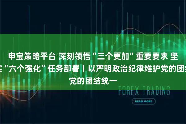 申宝策略平台 深刻领悟“三个更加”重要要求 坚决落实“六个强化”任务部署丨以严明政治纪律维护党的团结统一